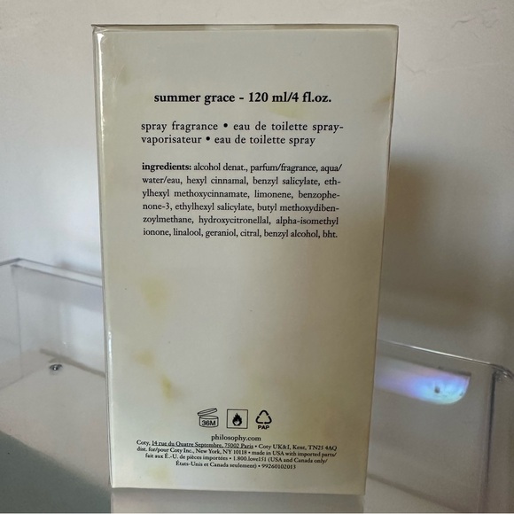 SUMMER GRACE spray perfume. 4fl oz new never opened. Philosophy - Picture 6 of 7